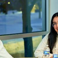 International Anchor Allies Winter 2026 First Mixer - 2 students in a picture with focus on the lady